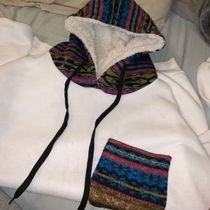 Fuzzy hooded sweatshirt